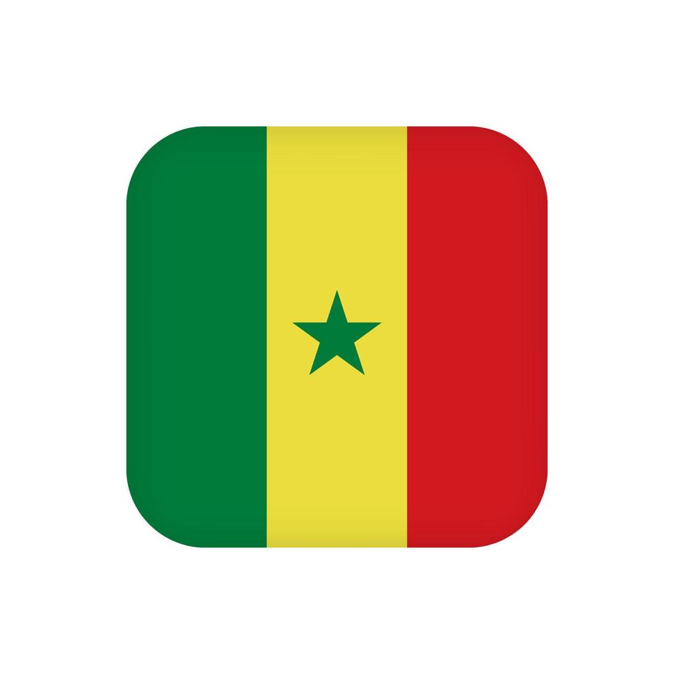 Senegal flag, official colors. Vector illustration.