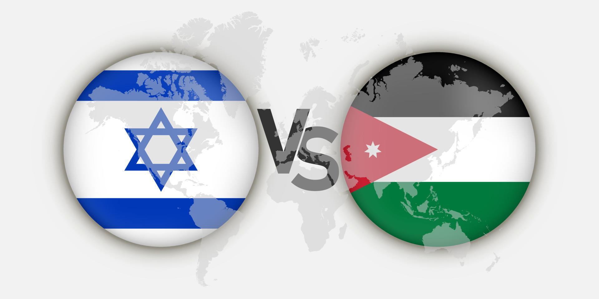 Israel vs Jordan flags concept. Vector Illustration.