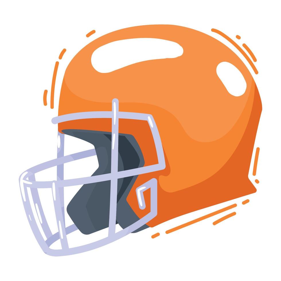 american football orange helmet vector