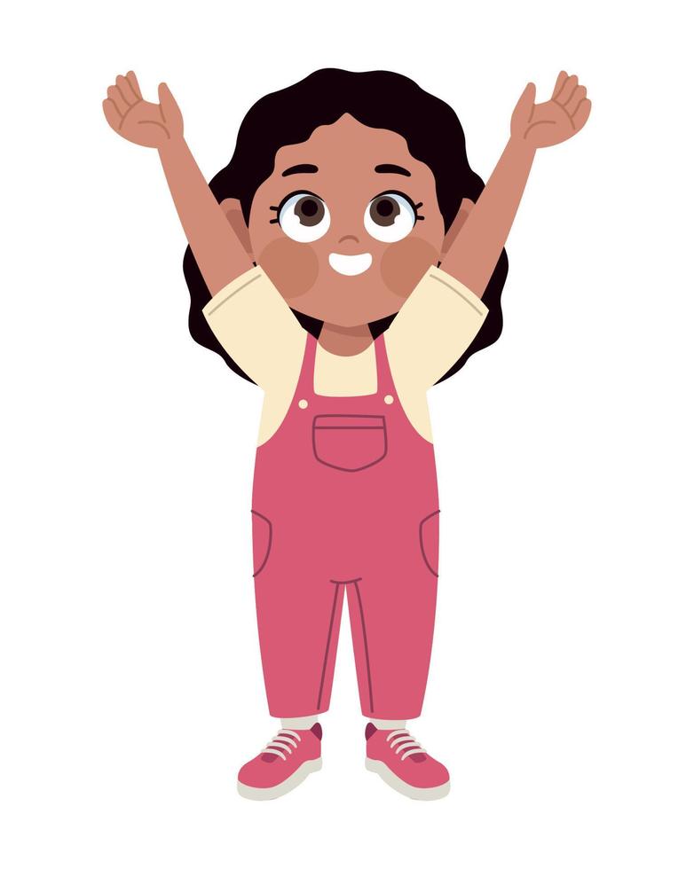 afro little girl vector