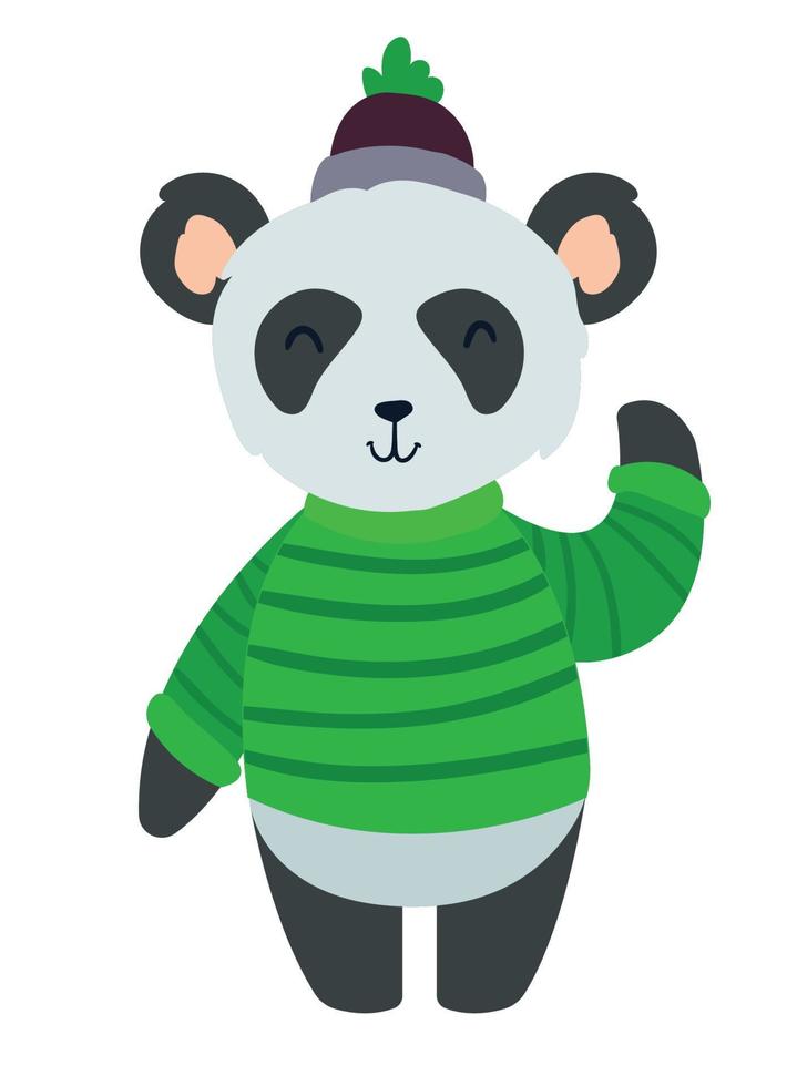 cute bear panda sailor vector