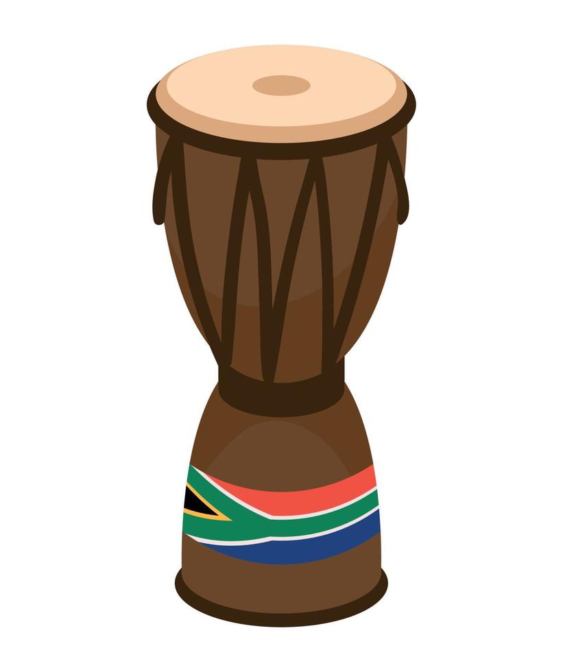 south africa flag drum vector