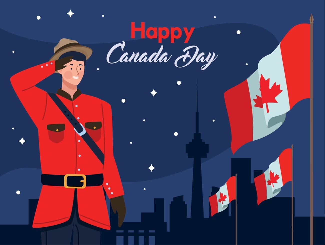 canada day lettering poster vector
