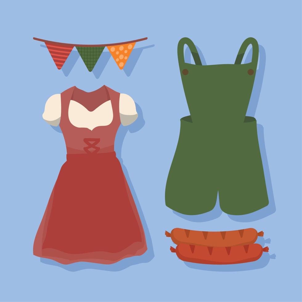 four oktoberfest festival icons vector
