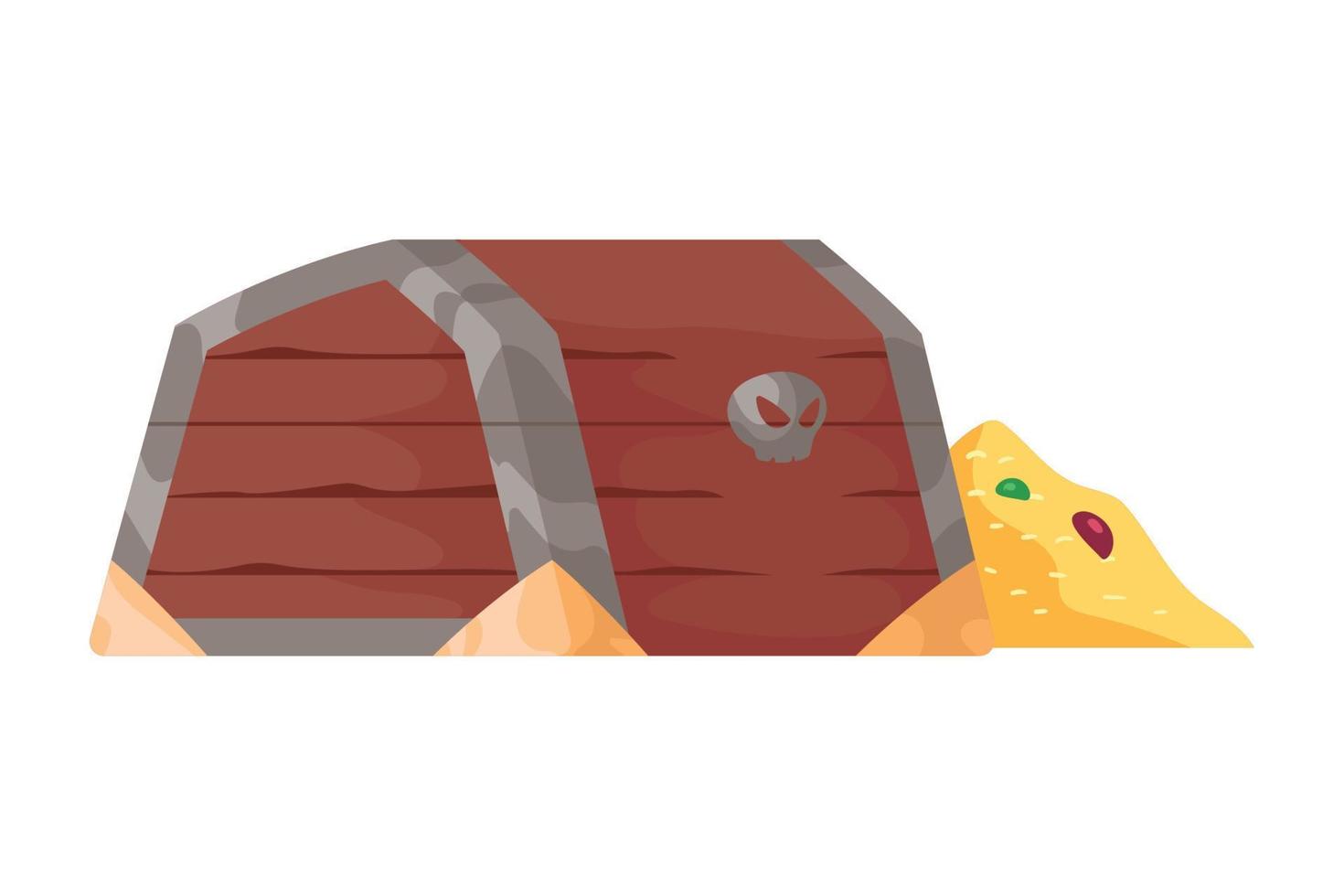 wooden treasure chest vector