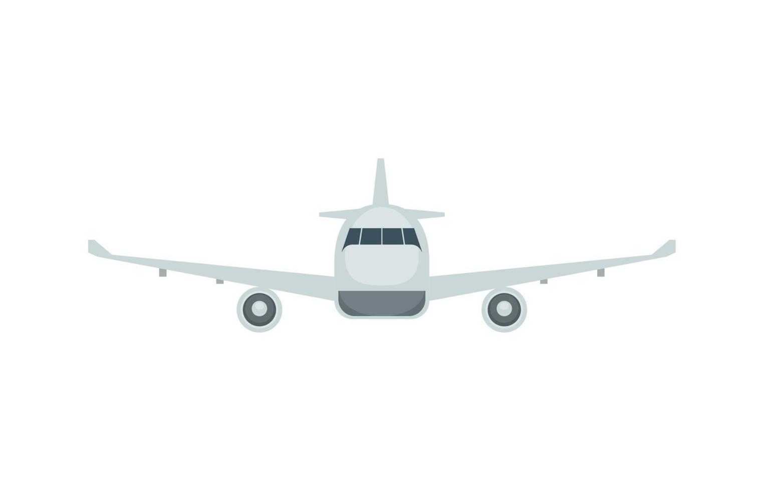 airplane flying front view vector