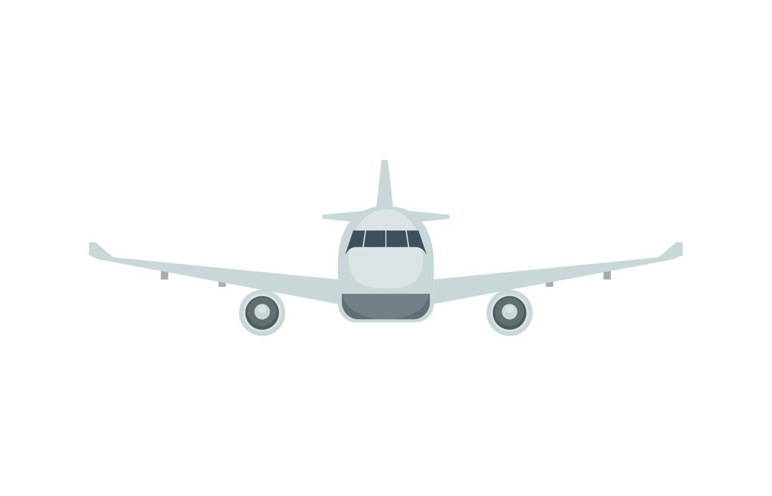 airplane flying front view vector