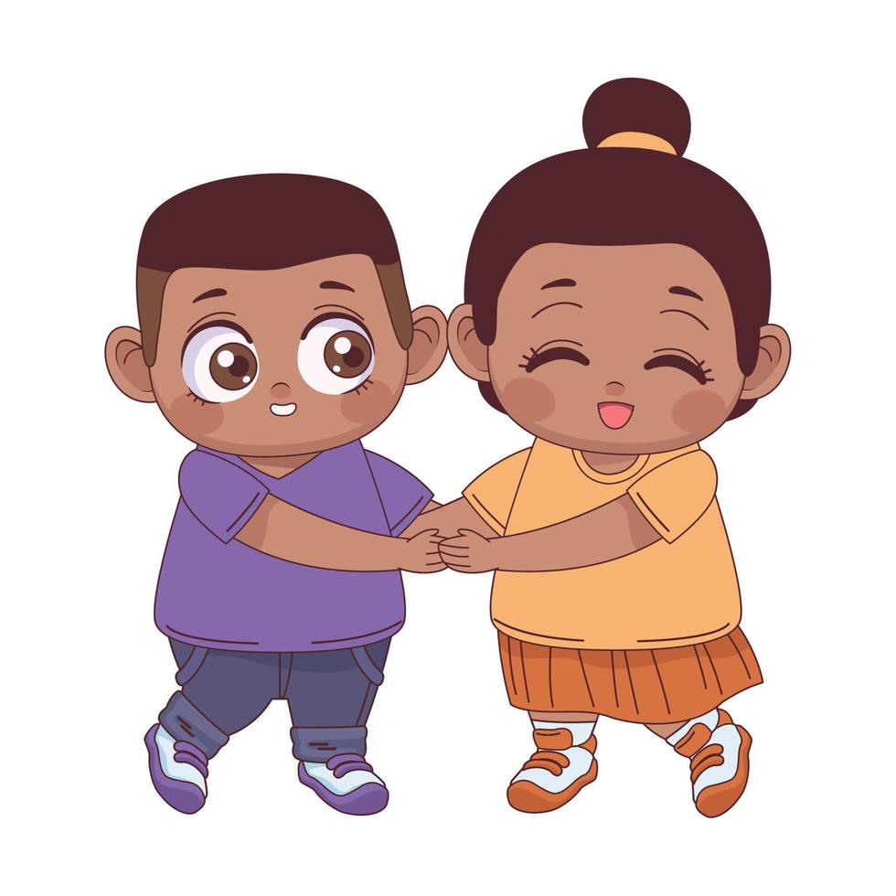 little afro lovers couple vector