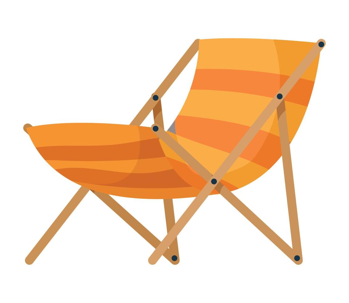 silla de playa amarilla vector