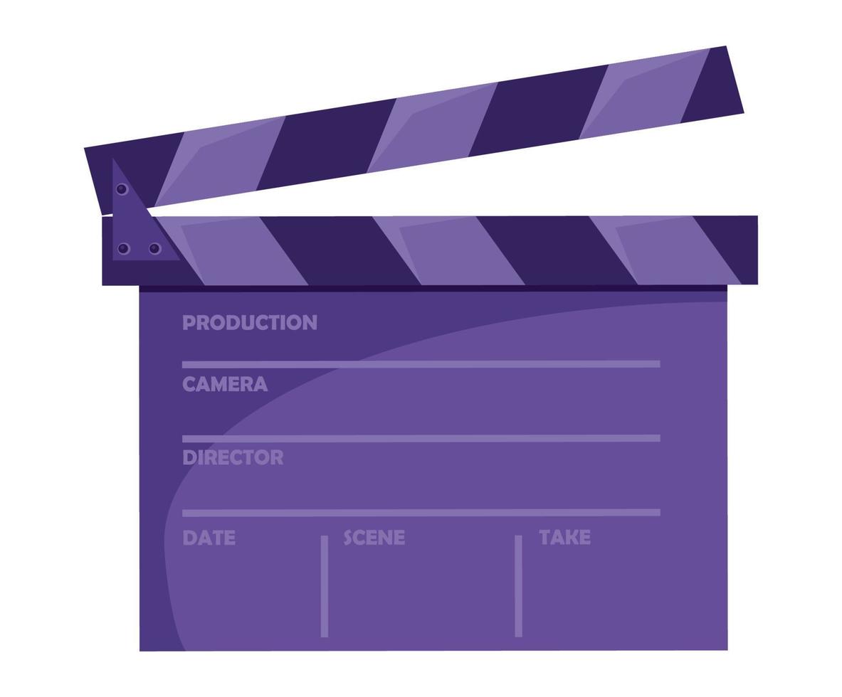 claqueta de cine púrpura vector