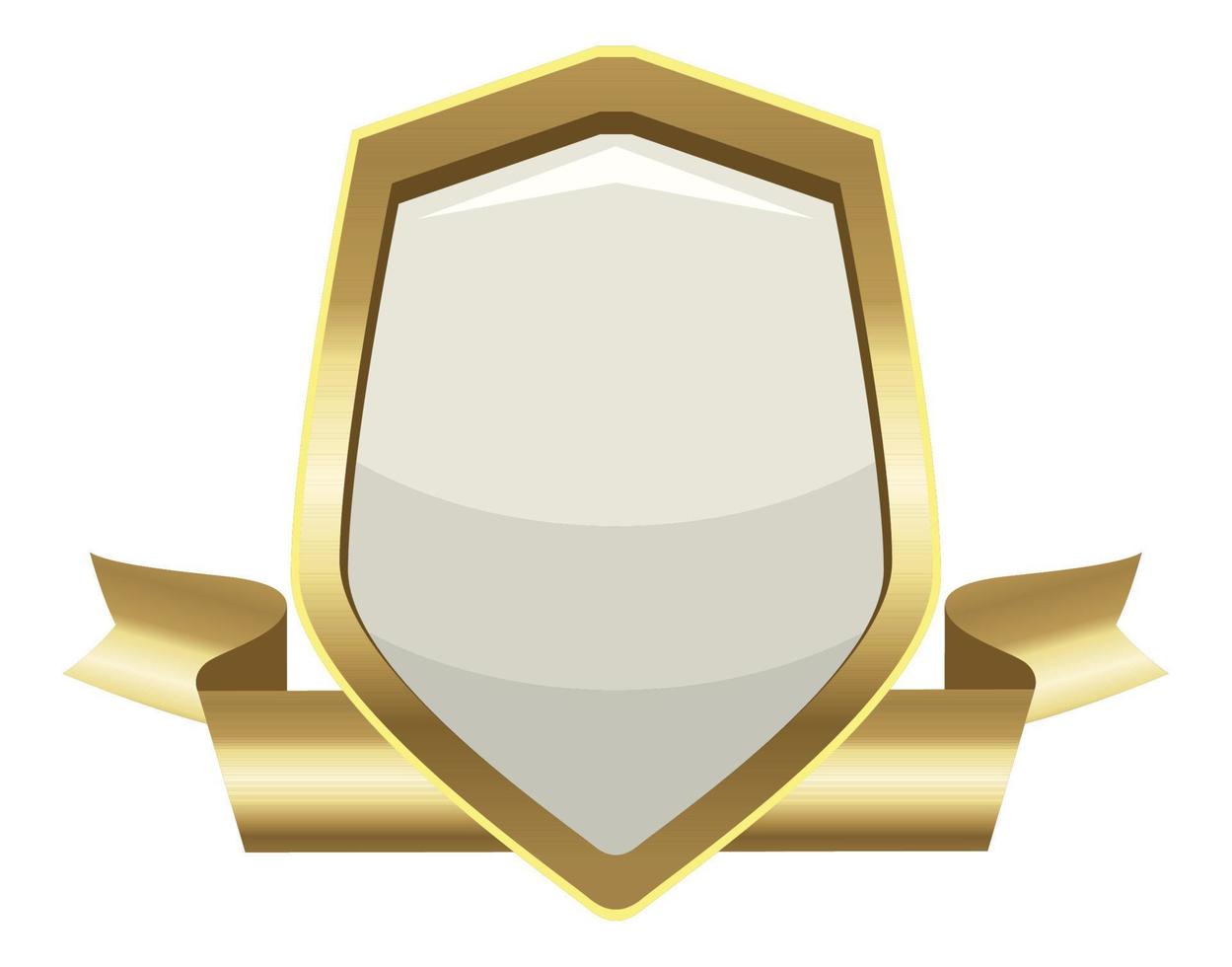 golden shield and ribbon vector