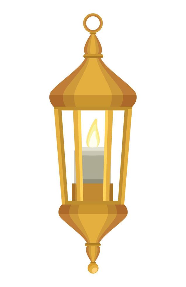 golden arabic lamp vector