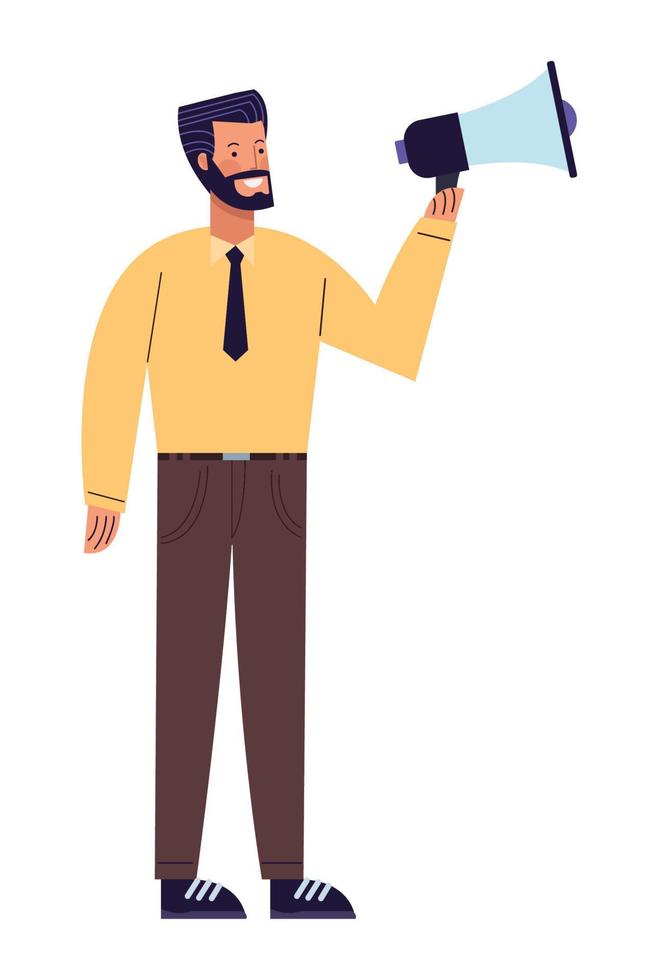 businessman with megaphone vector