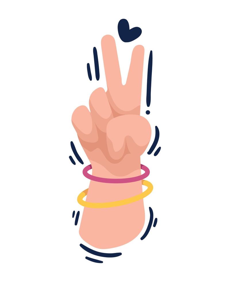 hand with peace signal vector
