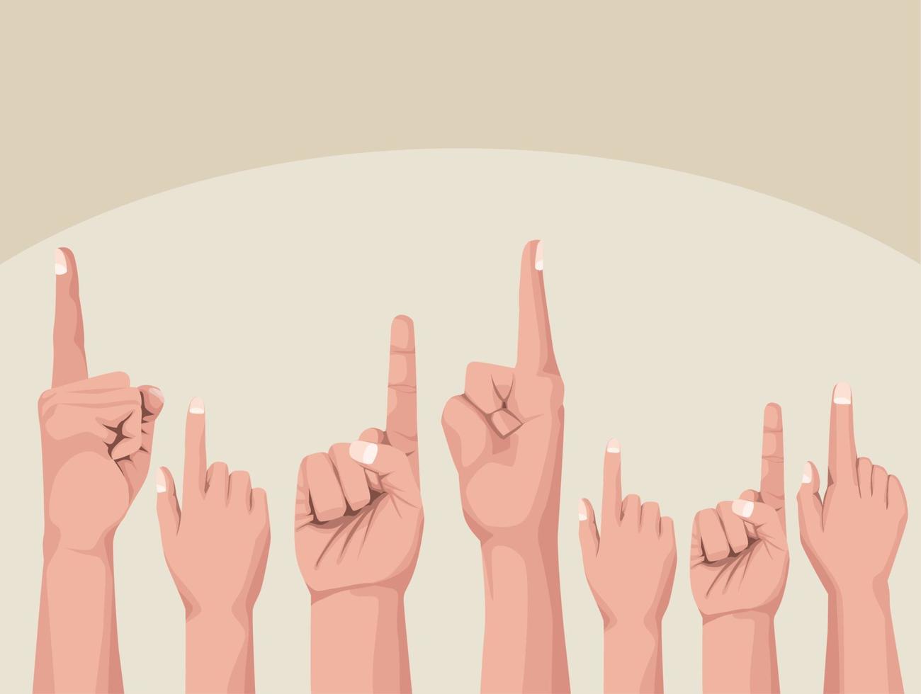 seven fingers point vector