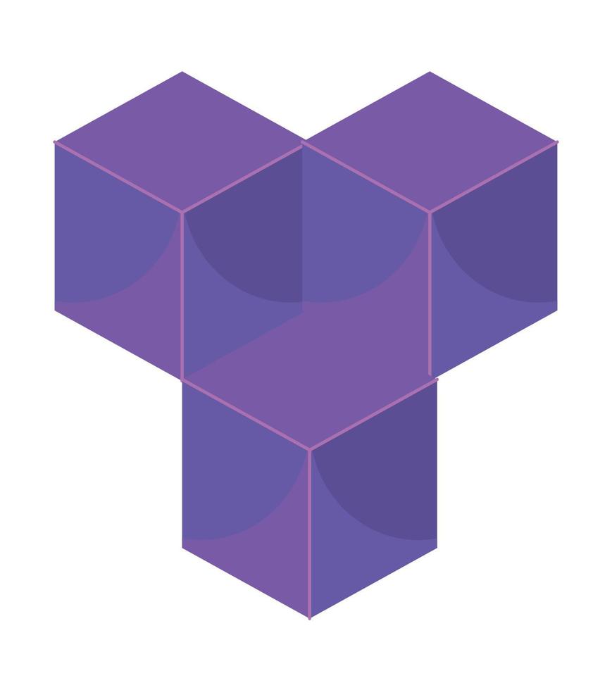 purple cubes figures tech vector