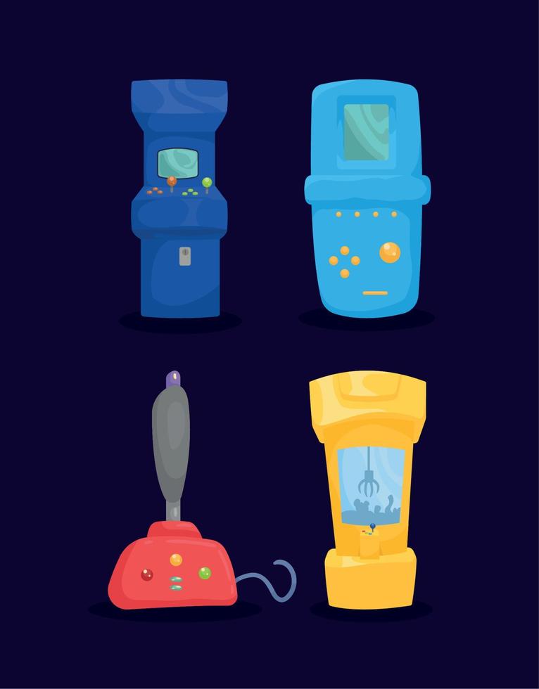 four video game icons vector