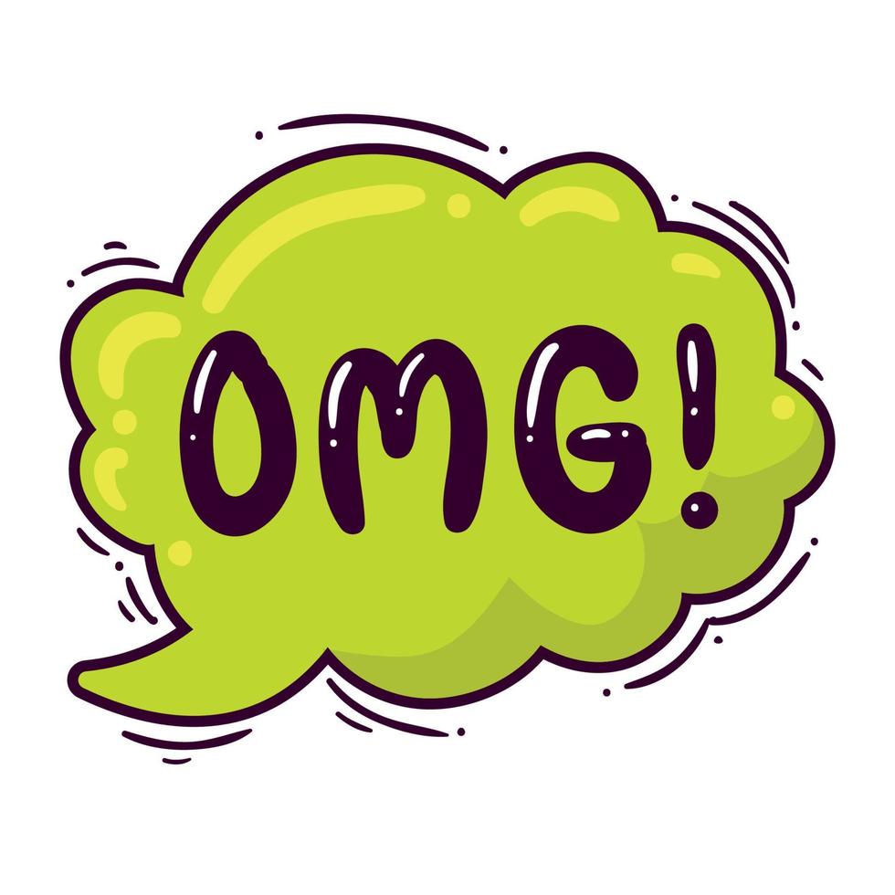 omg comic expression word vector