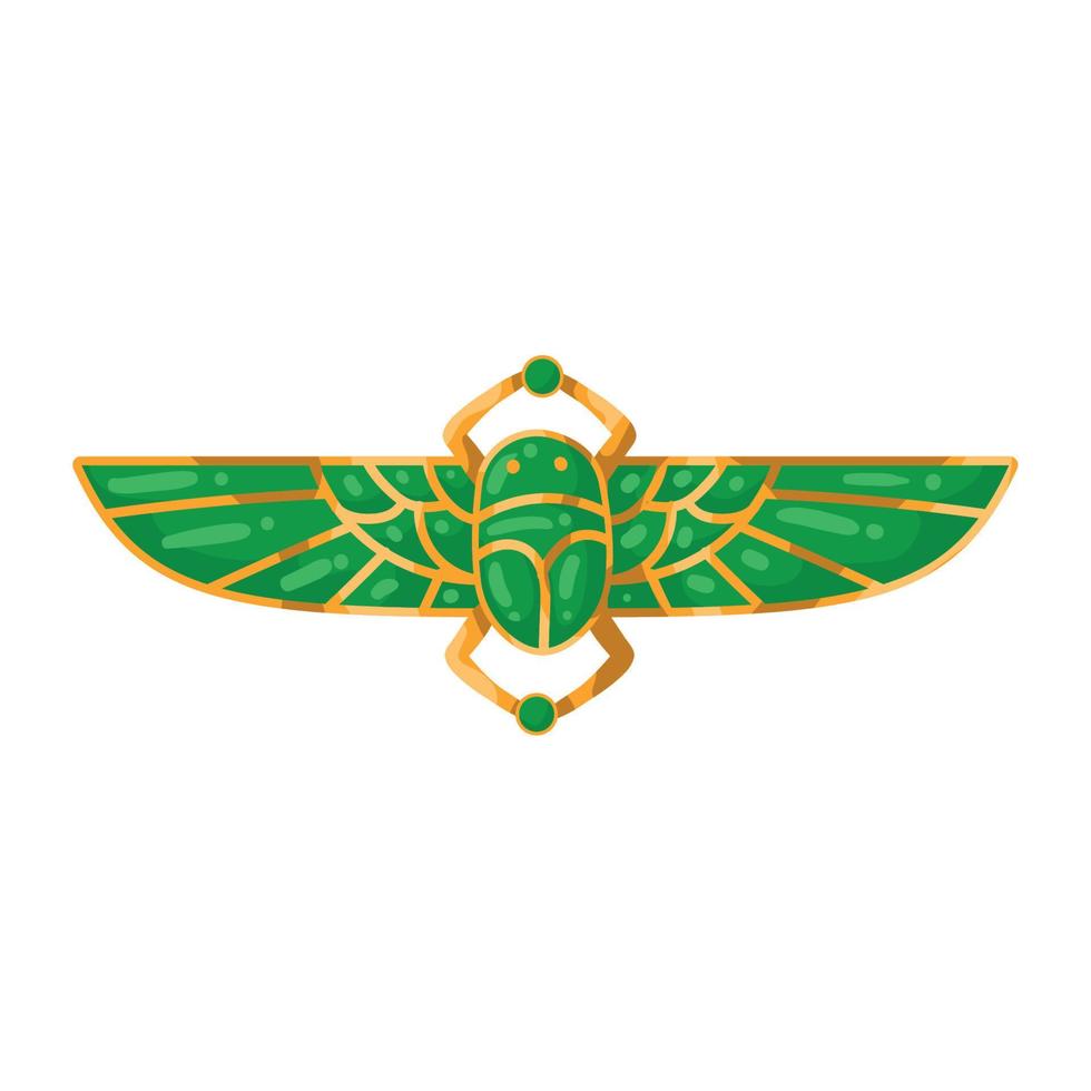 green beetle egyptian culture vector