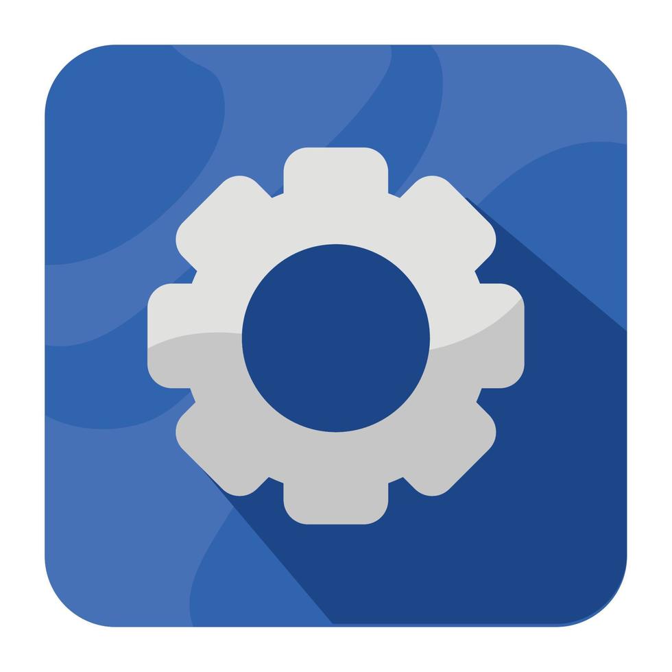 gear blue app button vector