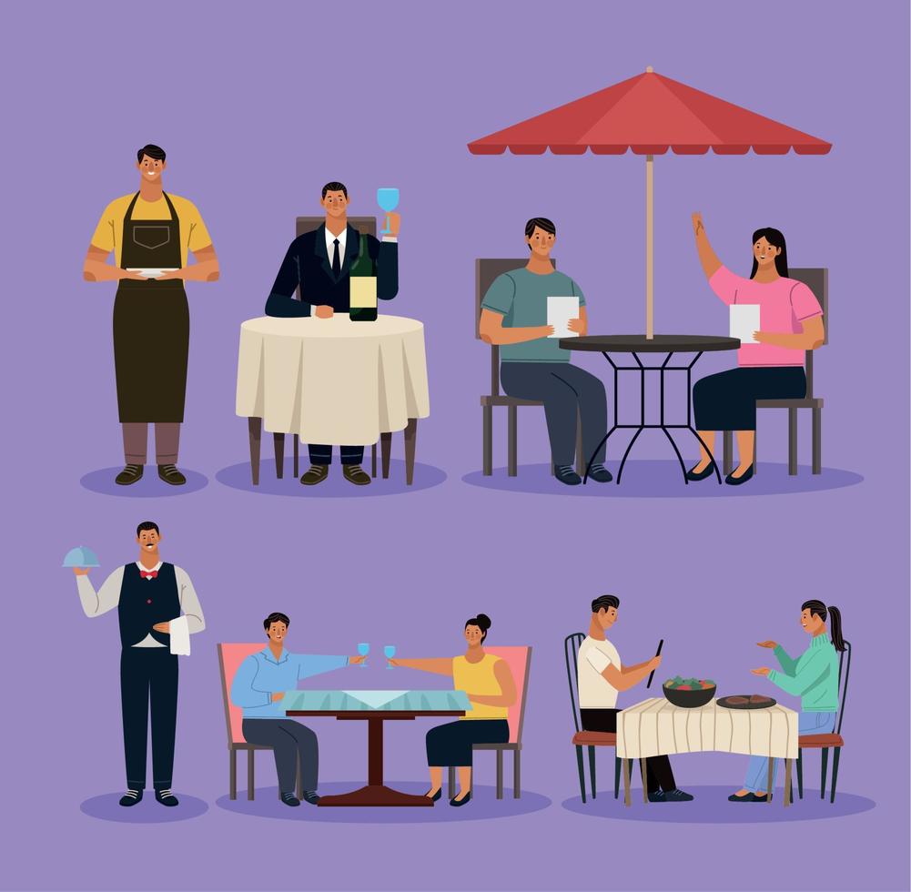 people in restaurants scene 10427360 Vector Art at Vecteezy