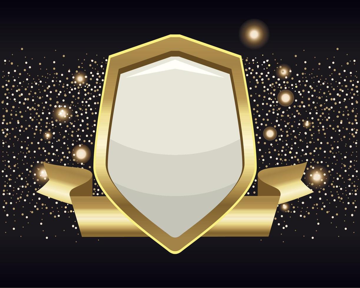 golden shield in poster vector