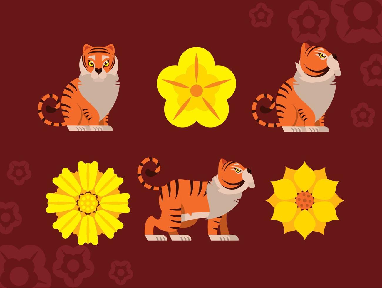 six chinese new year icons vector