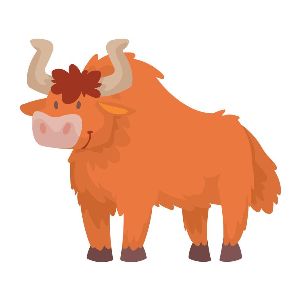 yak cute animal kid vector