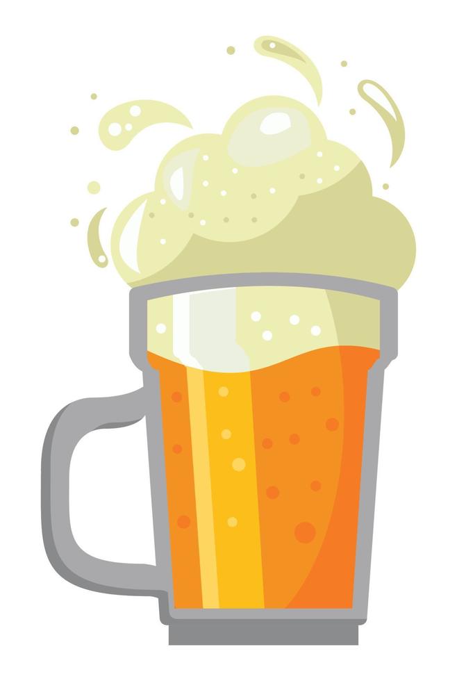 beer jar with foam vector