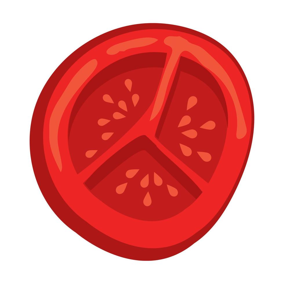 fresh tomato half vegetable vector