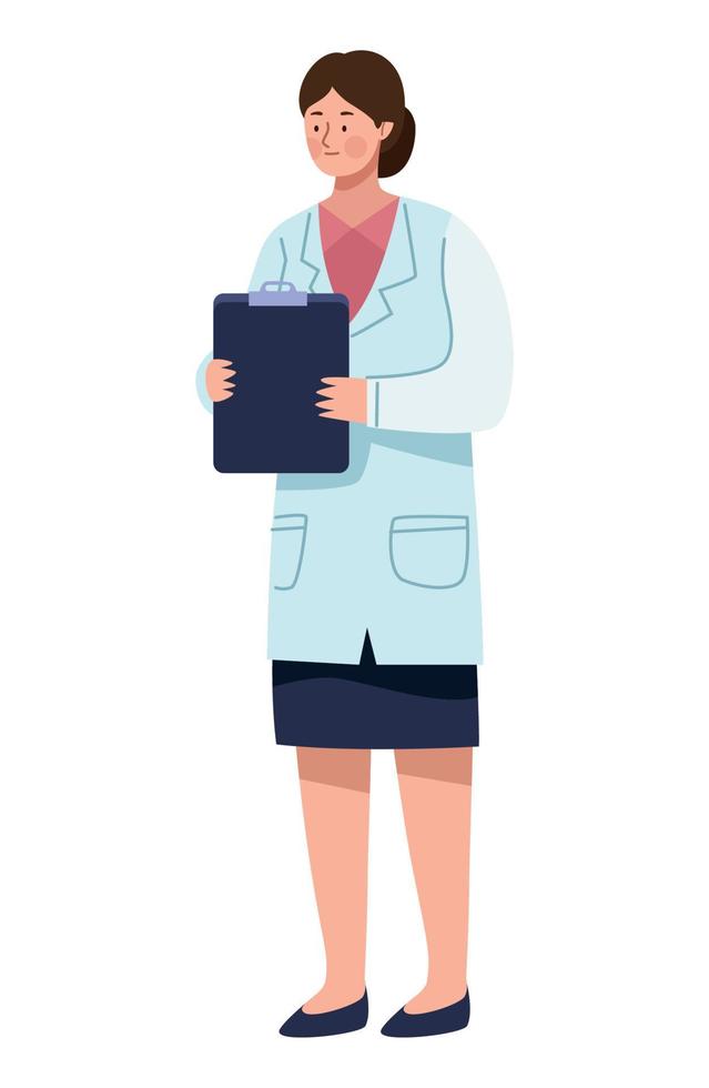 female doctor with checklist vector