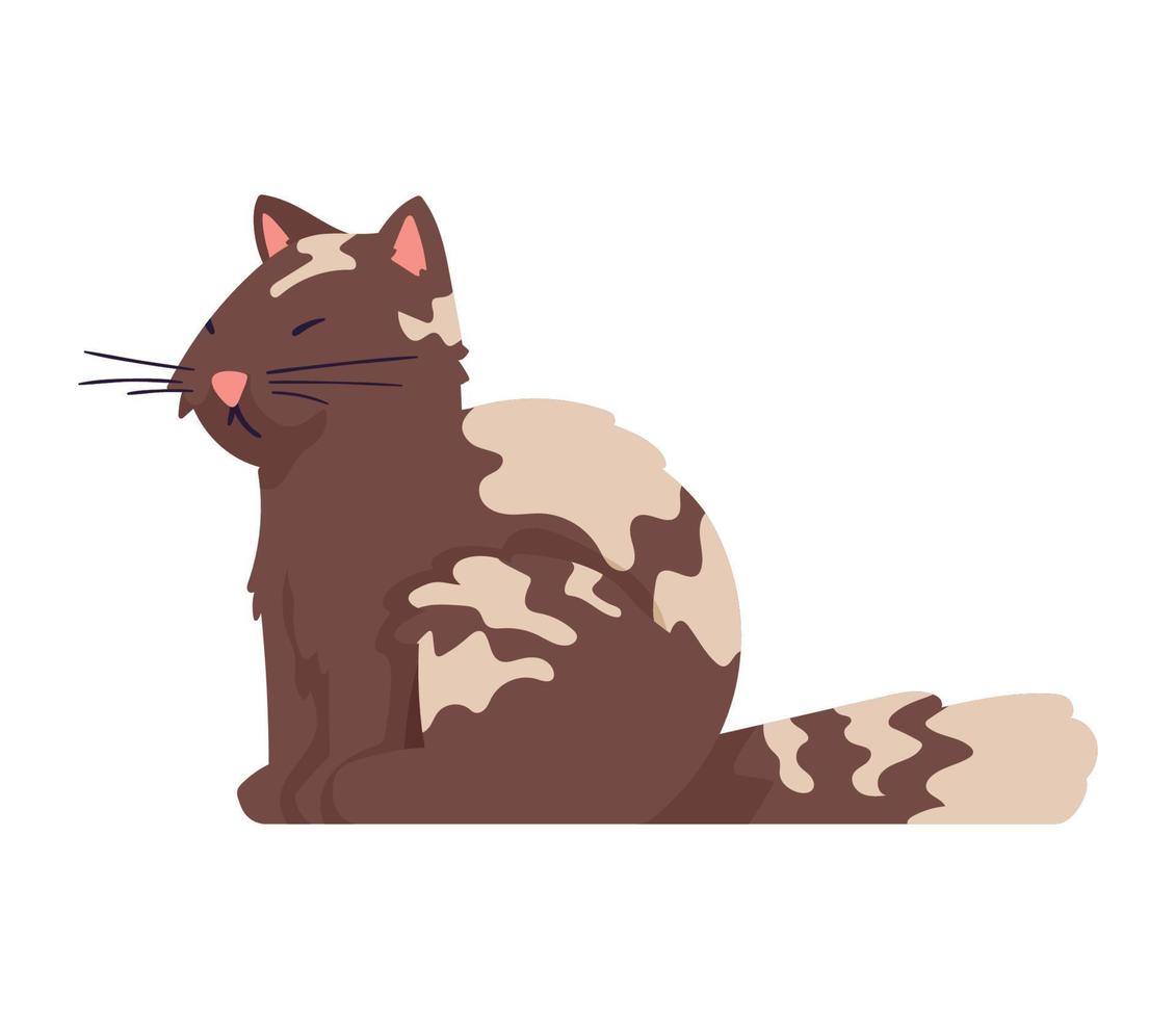 brown and white cat vector