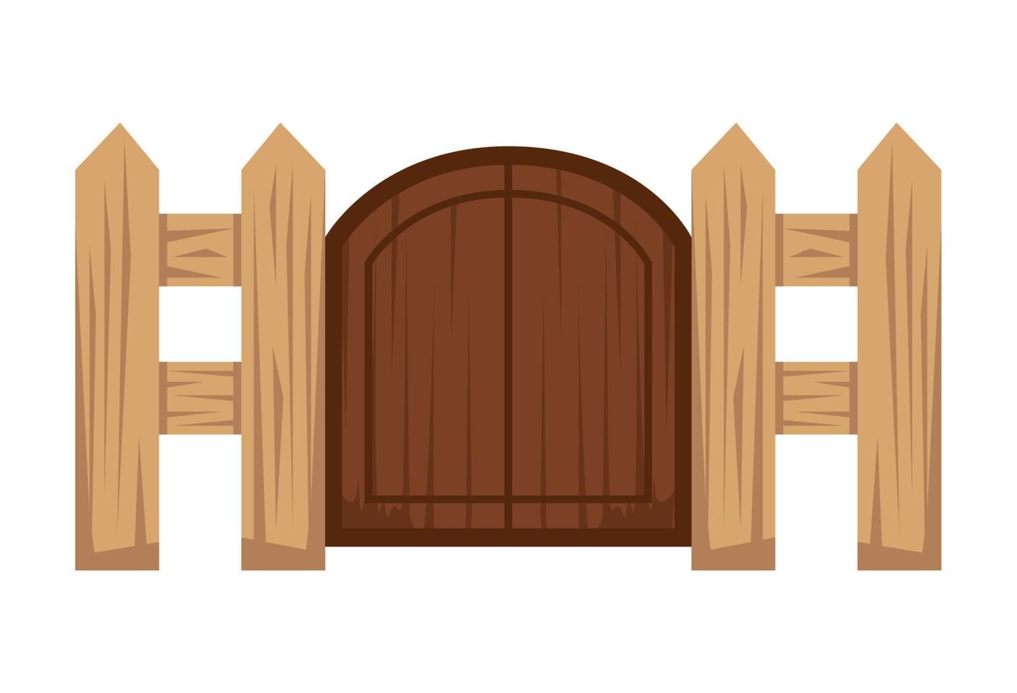 wooden fence with door vector