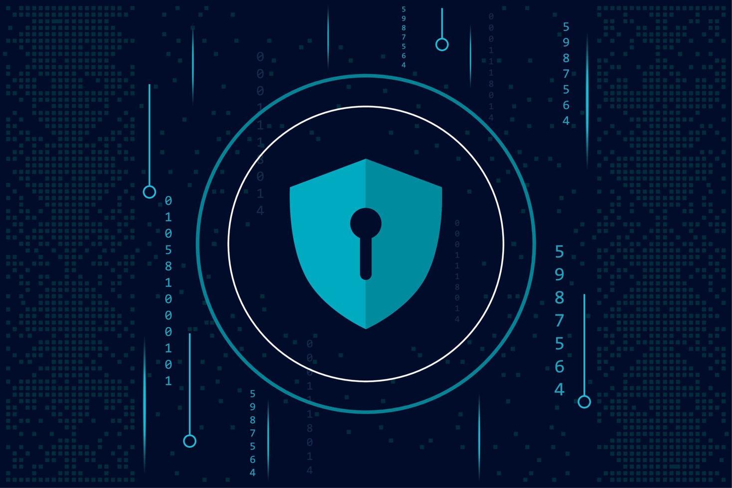 cyber shield in circular frame vector