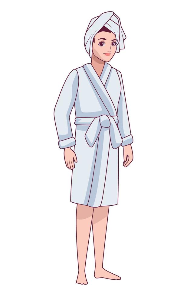 woman wearing towel vector