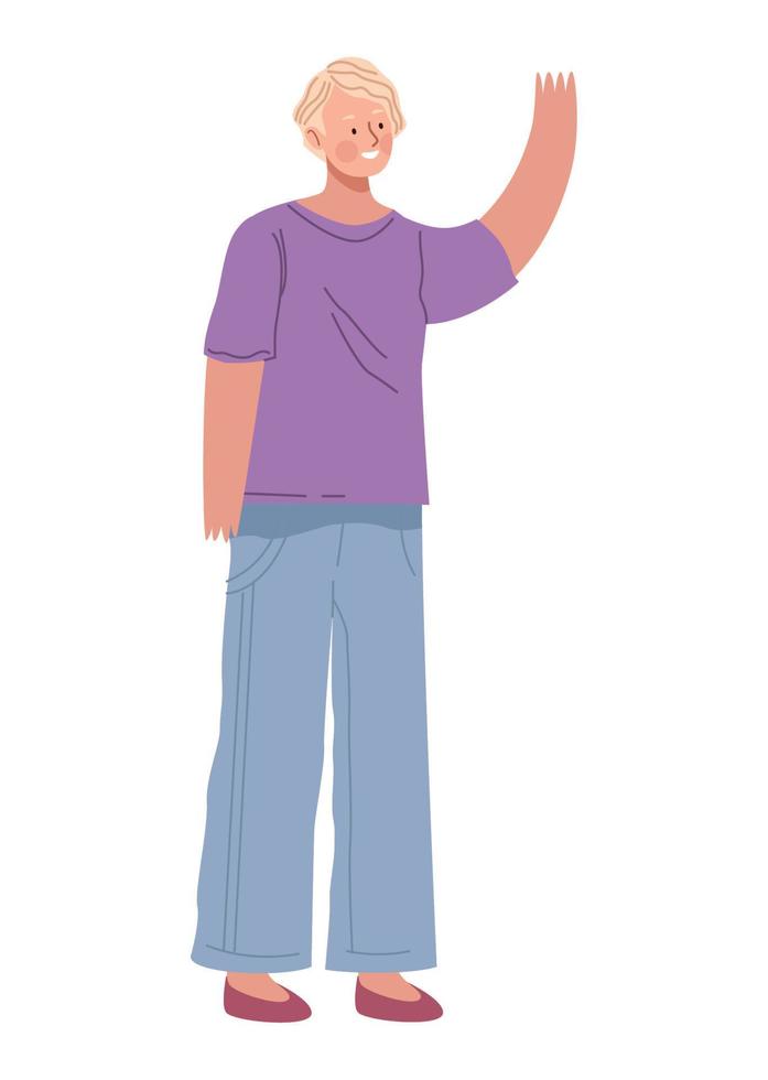 young blond man standing vector