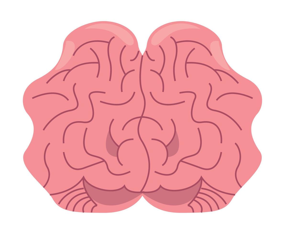 icono de cerebro rosa vector