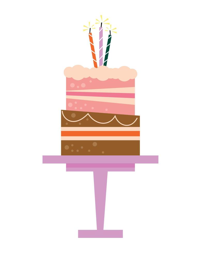 pastel de cumpleaños en stand vector