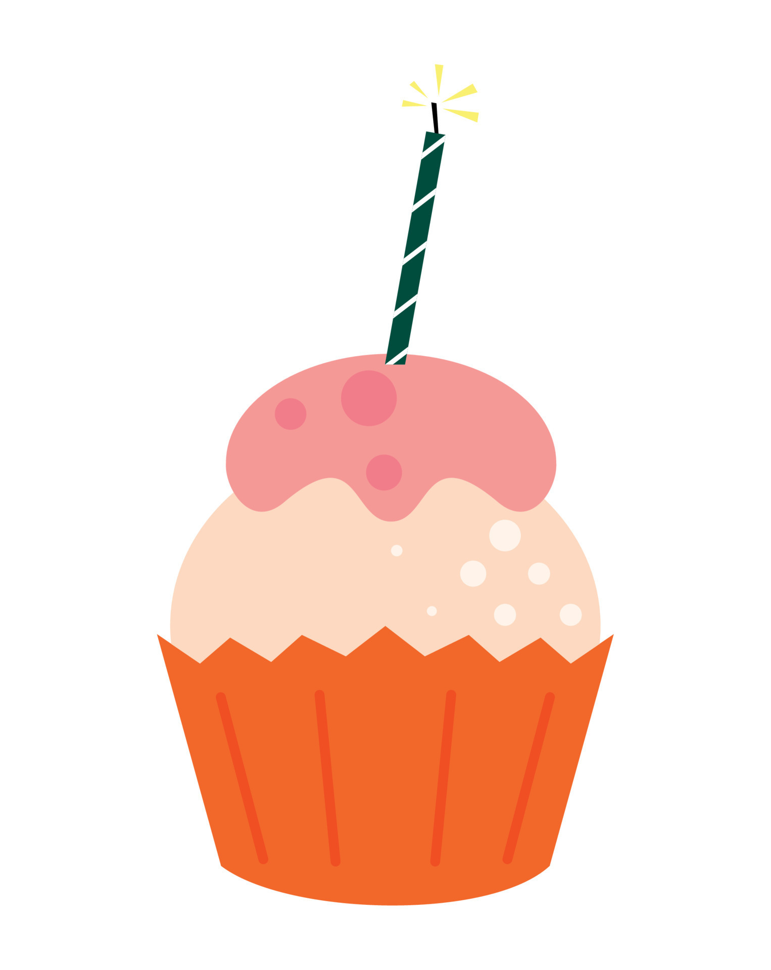 birthday cupcake with candle 10427760 Vector Art at Vecteezy