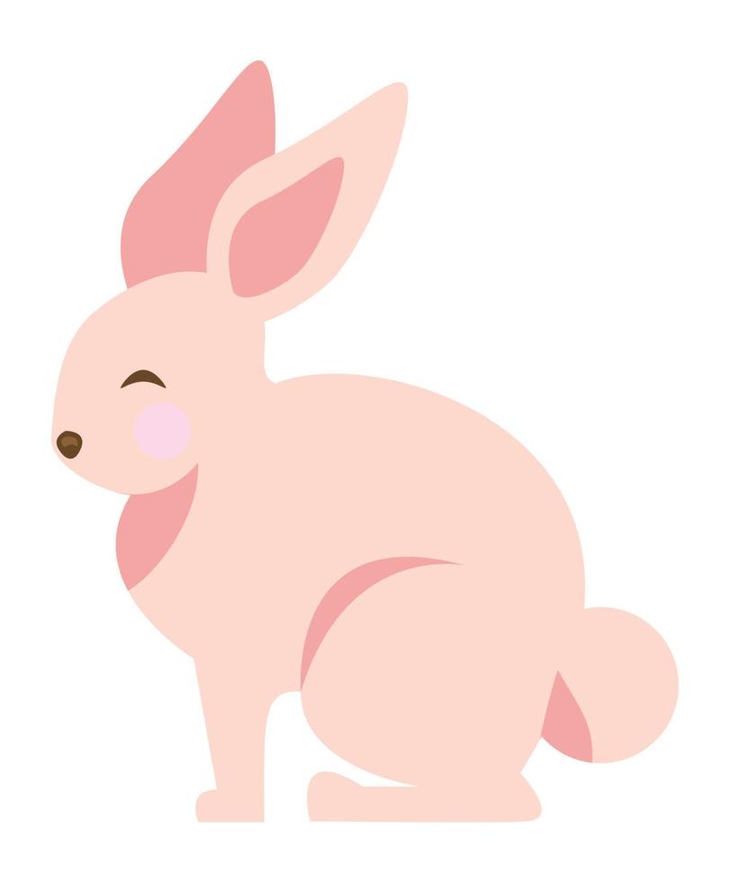 cute pink rabbit vector