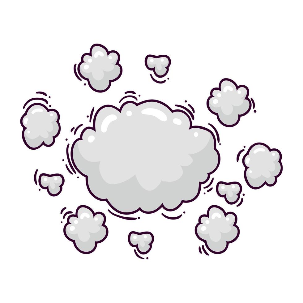 gray expression cloud comic vector