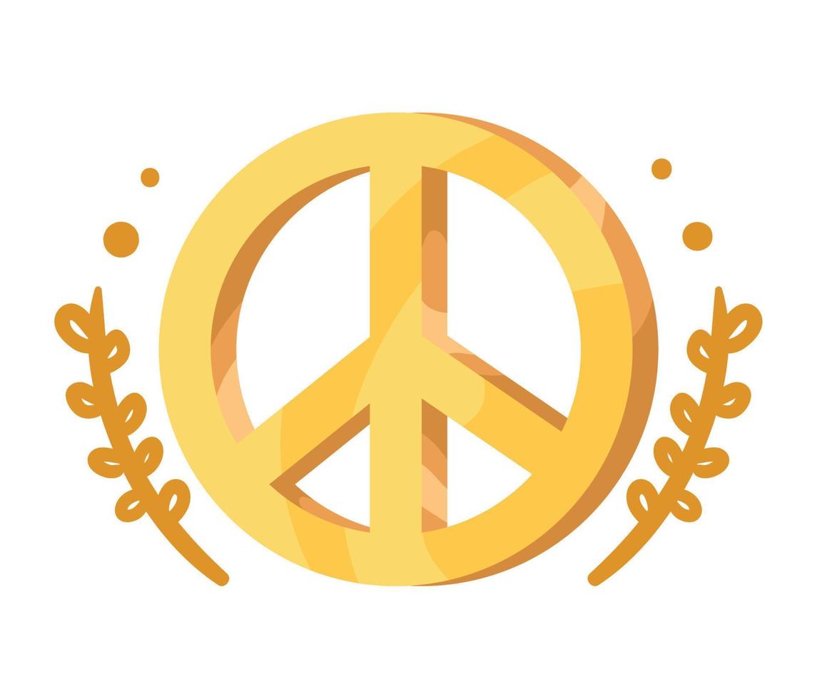 golden peace symbol vector