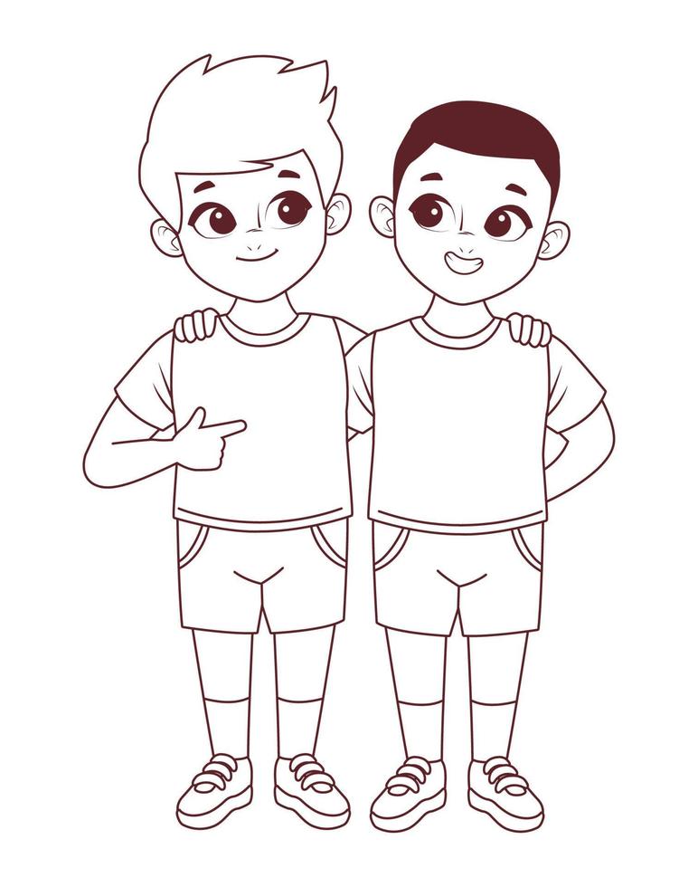 happy little boys vector