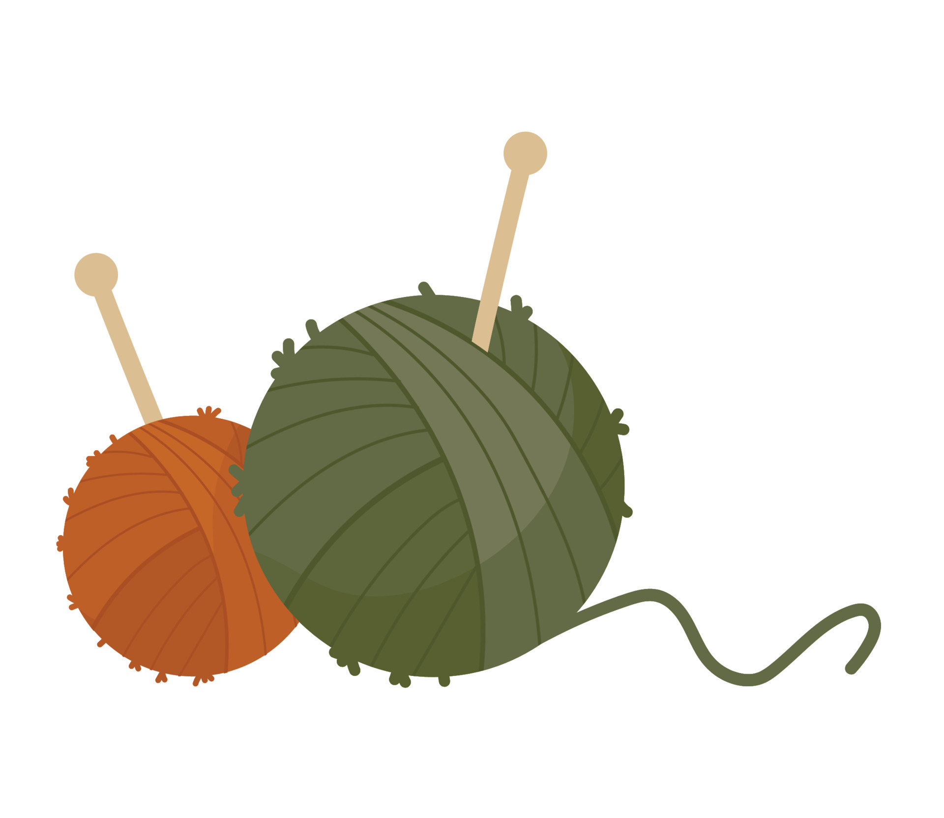 wool balls with needles 10427803 Vector Art at Vecteezy