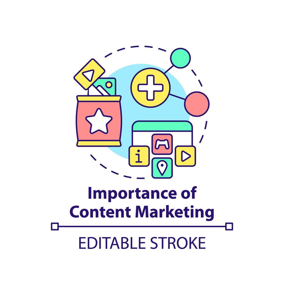 Importance of content marketing concept icon. Customer behavior trend abstract idea thin line illustration. Isolated outline drawing. Editable stroke. vector