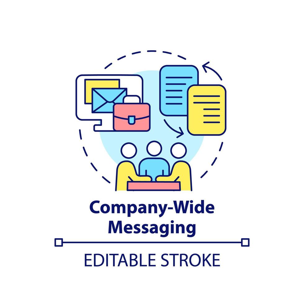 Company wide messaging concept icon. Corporate interaction. Solving for customer need abstract idea thin line illustration. Isolated outline drawing. Editable stroke. vector