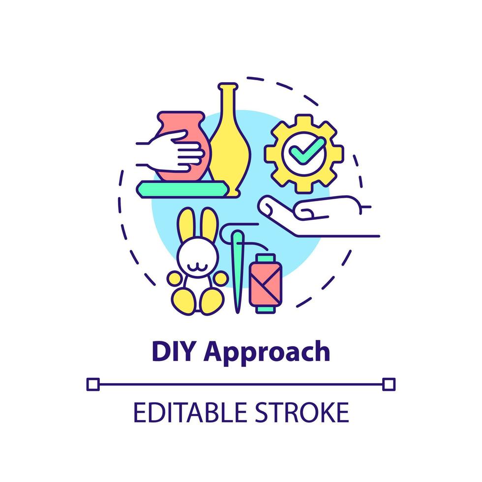 DIY approach concept icon. Do it yourself hobby. Customer behavior trend abstract idea thin line illustration. Isolated outline drawing. Editable stroke. vector