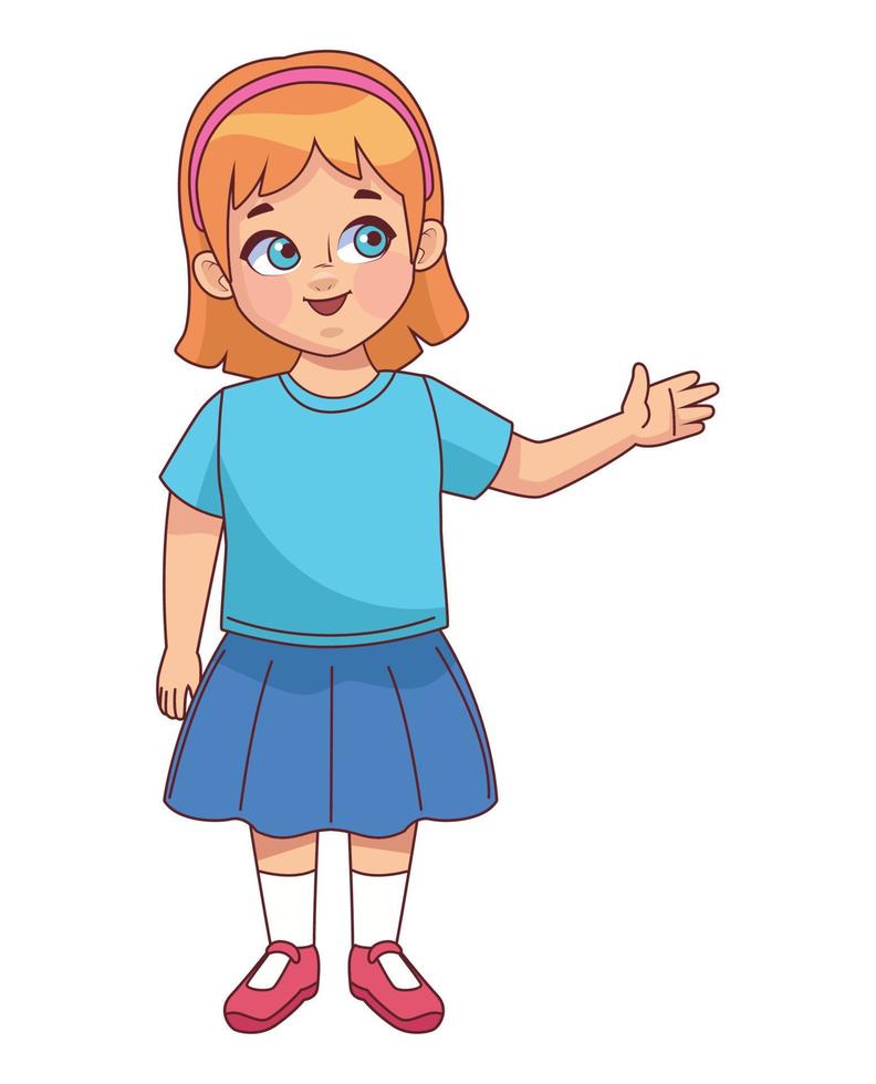 little girl speaking vector