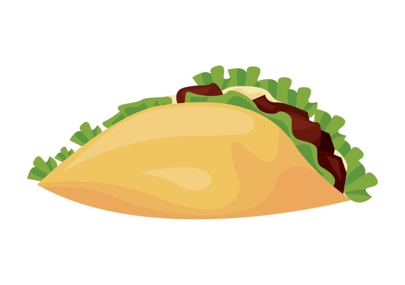 taco mexicano comida tradicional vector