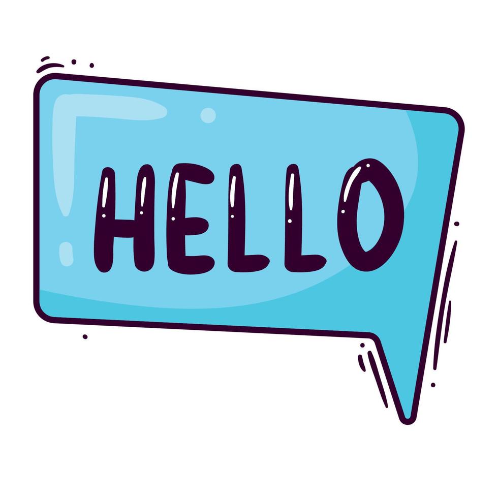 hello comic expression word vector